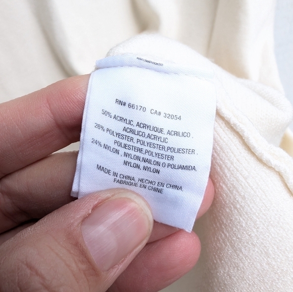 Moth Chester Ivory Crew Neck Bell Sleeve Pullover Knit Sweater Dress Medium - Picture 5 of 6